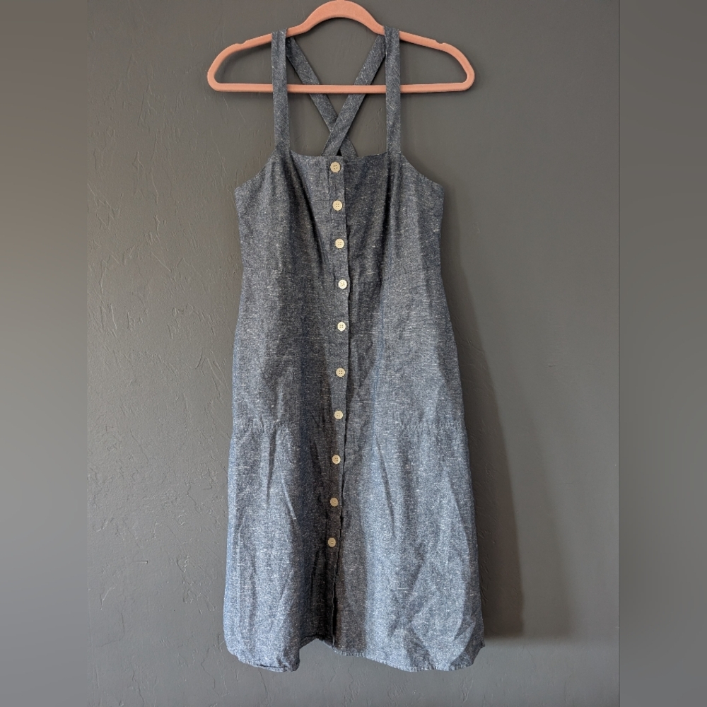 Madewell 100% Cotton Blue Button Down Dress, Size 8